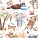 Animals on the beach exclusive pattern - White