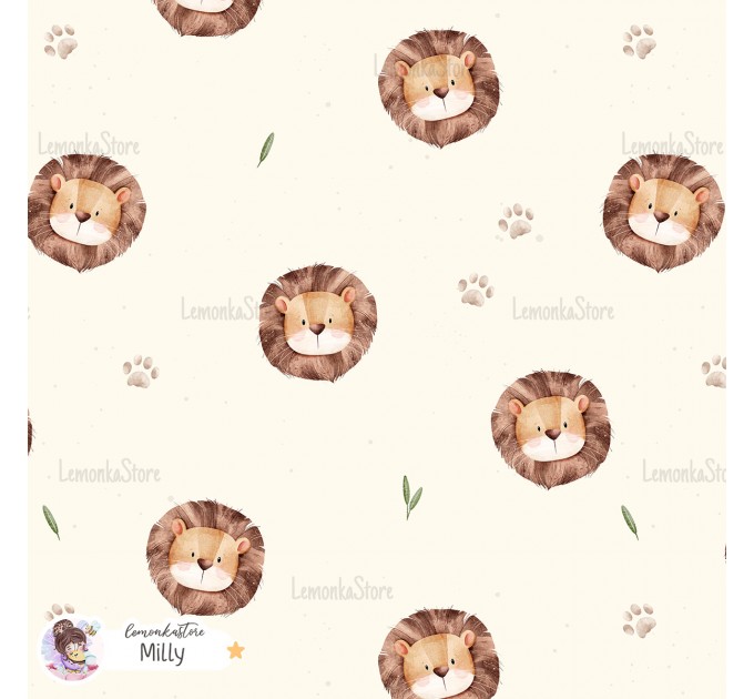 Basic Lion exclusive seamless pattern - Milly