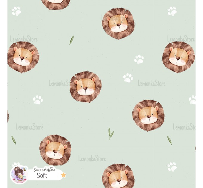 Basic Lion exclusive seamless pattern - Soft