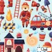 Brave firefighter exclusive seamless pattern - Cloud