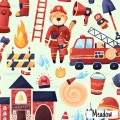 Brave firefighter exclusive seamless pattern - Meadow