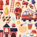 Brave firefighter exclusive seamless pattern - Sand