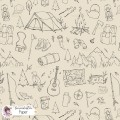 Camping Lineart exclusive seamless pattern - Paper