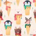 Christmas Cuties exclusive seamless pattern - Beige