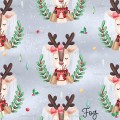 Christmas Deer exclusive seamless pattern - Fog