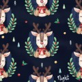 Christmas Deer exclusive seamless pattern - Night