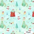 Christmas Dino exclusive seamless pattern - Mint