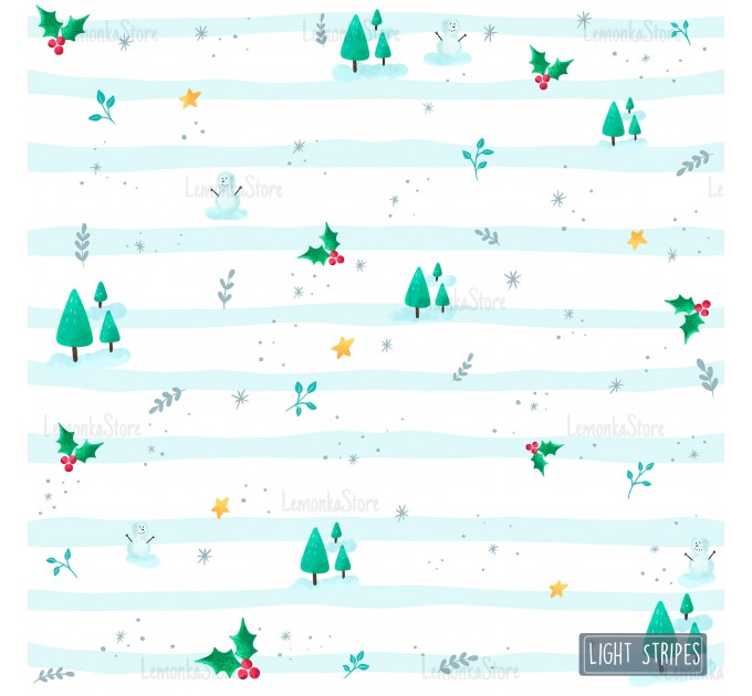 Christmas Forest exclusive [Coordinate] seamless pattern - Light stripes