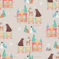 Christmas train exclusive seamless pattern - Ash