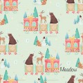 Christmas train exclusive seamless pattern - Meadow