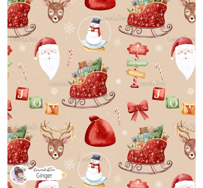 Christmas Favourites exclusive seamless pattern - Ginger