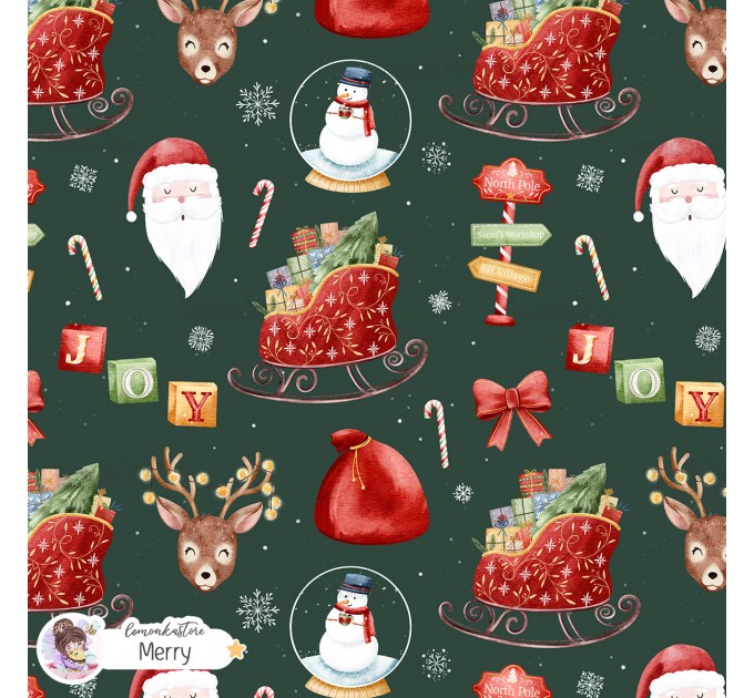 Christmas Favourites exclusive seamless pattern - Merry