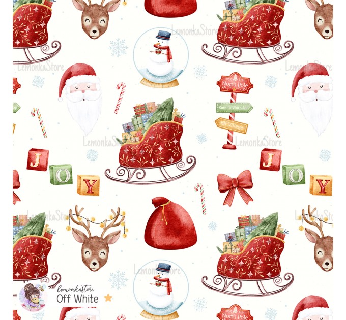 Christmas Favourites exclusive seamless pattern - Off-white