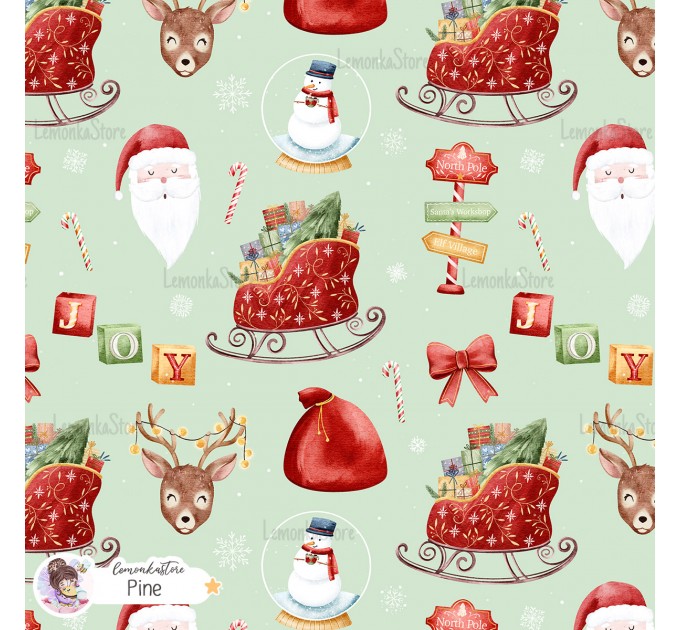 Christmas Favourites exclusive seamless pattern - Pine