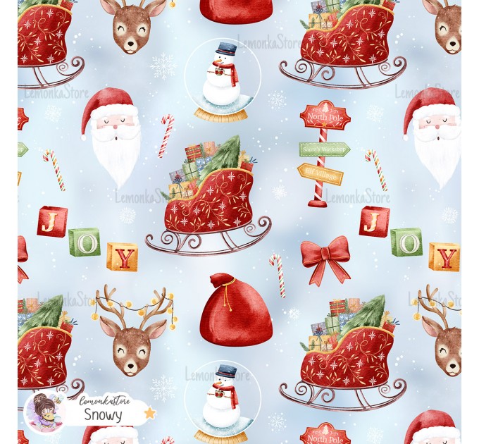 Christmas Favourites exclusive seamless pattern - Snowy