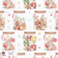 Christmas Jars exclusive seamless pattern - White