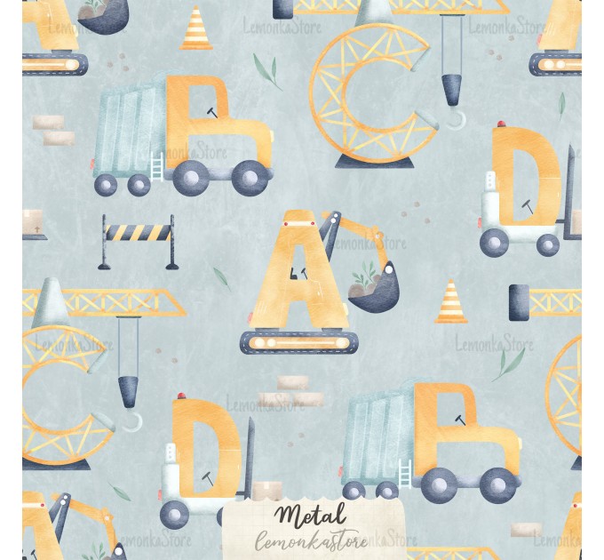 Construction-ABCD exclusive seamless pattern - Metal