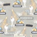 Crane Construction exclusive seamless pattern - Haki