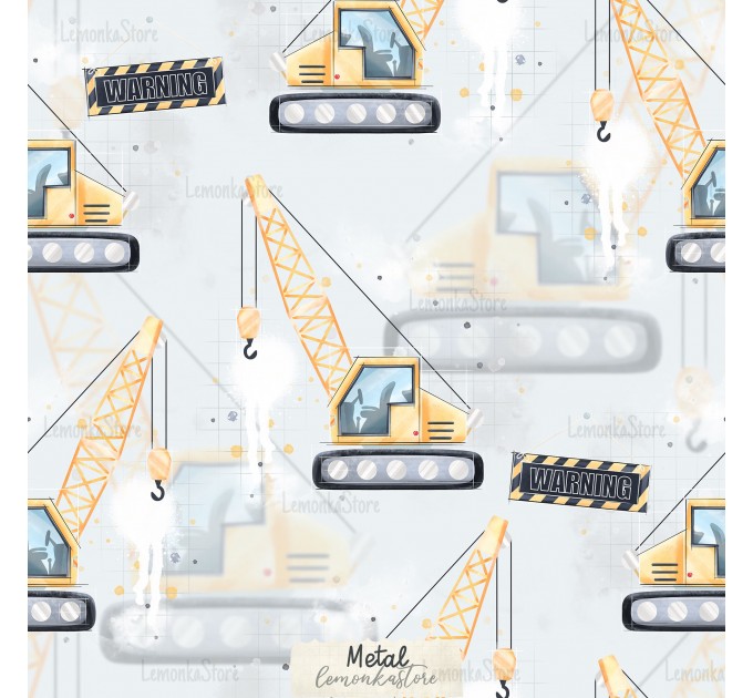 Crane Construction exclusive seamless pattern - Metal