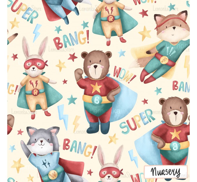 Cute and Strong exclusive seamless pattern - Nursery