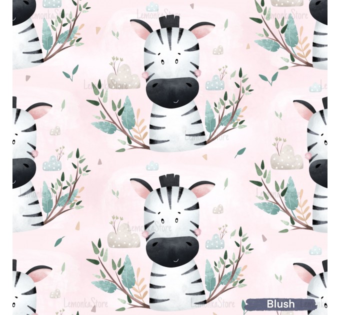 Cutie Zebra exclusive seamless pattern - Blush