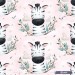 Cutie Zebra exclusive seamless pattern - Blush