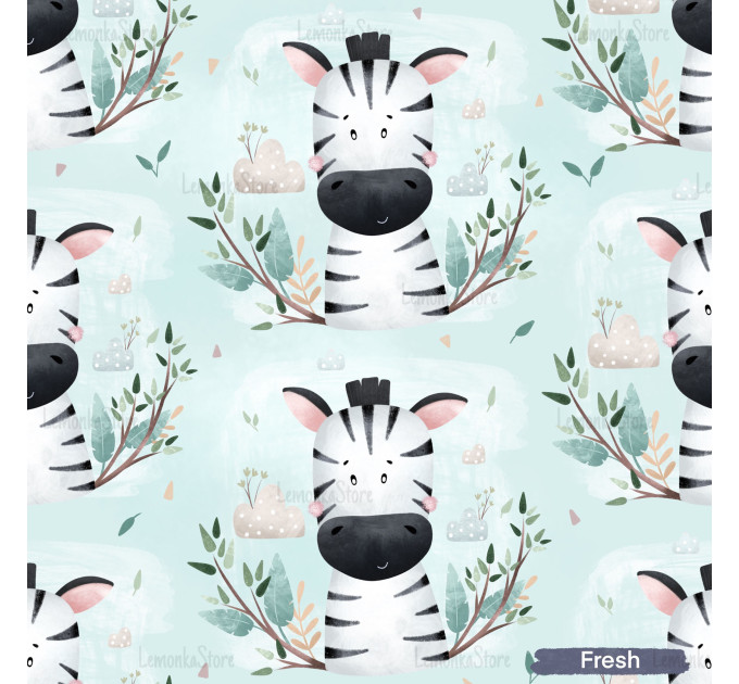 Cutie Zebra exclusive seamless pattern - Fresh