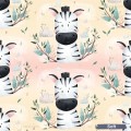 Cutie Zebra exclusive seamless pattern - Soft