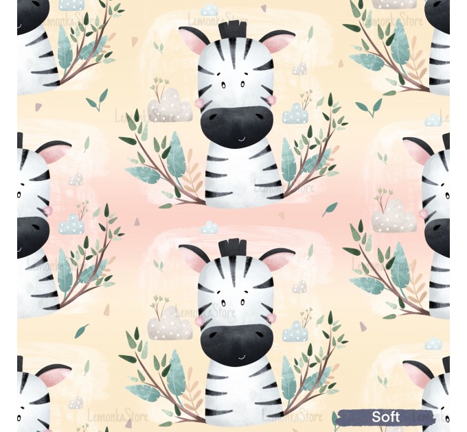 Cutie Zebra exclusive seamless pattern - Soft