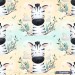 Cutie Zebra exclusive seamless pattern - Sunrise