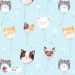 Dandelion Kitty exclusive seamless pattern - Blue