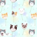 Dandelion Kitty exclusive seamless pattern - Magic