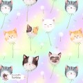 Dandelion Kitty exclusive seamless pattern - Rainbow