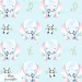 Elephant and panda toy exclusive seamless pattern - Blue