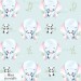 Elephant and panda toy exclusive seamless pattern - Mint