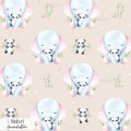 Elephant and panda toy exclusive seamless pattern - Safari