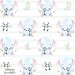 Elephant and panda toy exclusive seamless pattern - Stripe