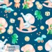 Elephants and dino toy exclusive seamless pattern - Dream