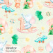 Elephants and dino toy exclusive seamless pattern - Meadow