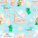 Elephants and dino toy exclusive seamless pattern - Sky