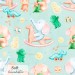 Elephants and dino toy exclusive seamless pattern - Soft