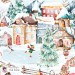 Christmas seamless pattern - Elf Village 