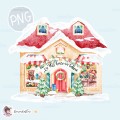 Christmas House with elves PNG Clipart [Exclusive]