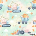 Fall trucks exclusive seamless pattern - Honeydew