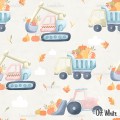 Fall trucks exclusive seamless pattern - Off-white