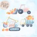 Fall trucks exclusive seamless pattern - Off-white