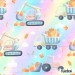 Fall trucks exclusive seamless pattern - Rainbow