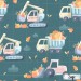 Fall trucks exclusive seamless pattern - Sage