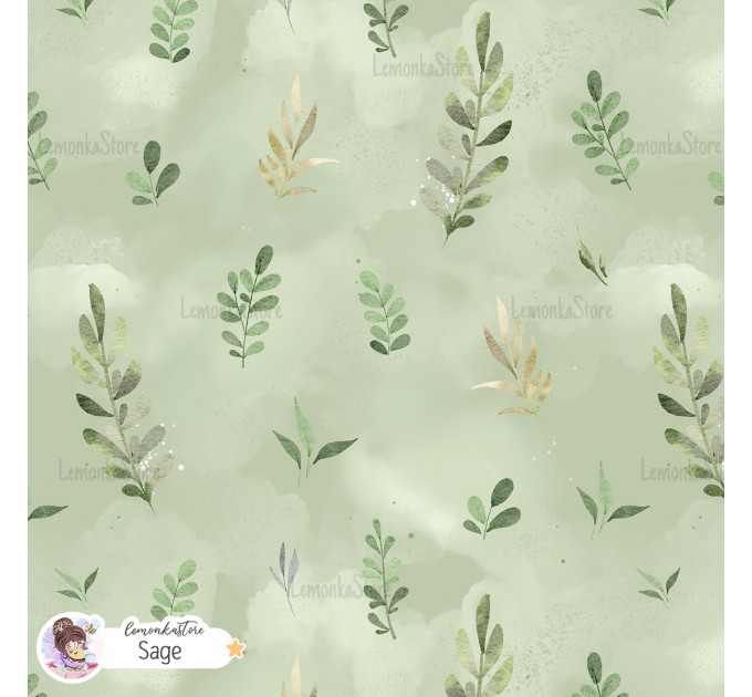 Forest spirit exclusive [Coordinate] seamless pattern - Sage