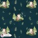 Forest spirit (Owl) exclusive [Coordinate] seamless pattern - Emerald